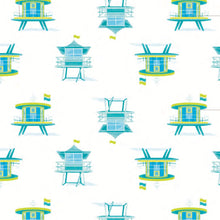 Load image into Gallery viewer, Miami Beach Watch Blue Zippered Romper