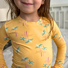 Load image into Gallery viewer, Miami Palm Tree Yellow Two-Piece Set