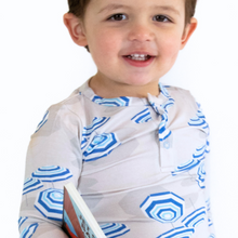 Load image into Gallery viewer, Amalfi Coast Beach Umbrella Navy Gray Two-Piece Set