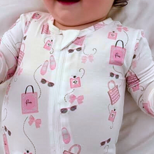 Load image into Gallery viewer, Paris in Pink Zippered Romper