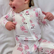Load image into Gallery viewer, Paris in Pink Zippered Romper