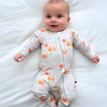 Load image into Gallery viewer, Amalfi Coast Aperol Spritz Gray Zippered Romper