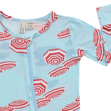 Load image into Gallery viewer, Amalfi Coast Red Beach Umbrella Zippered Romper