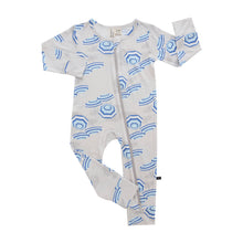 Load image into Gallery viewer, Amalfi Coast Beach Umbrella Navy Gray Zippered Romper
