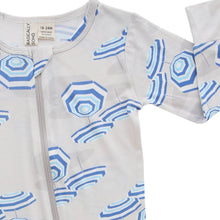 Load image into Gallery viewer, Amalfi Coast Beach Umbrella Navy Gray Zippered Romper