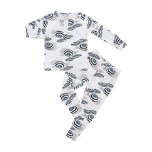 Load image into Gallery viewer, Amalfi Coast Beach Umbrella Black and White Two-Piece Set