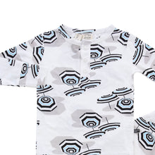 Load image into Gallery viewer, Amalfi Coast Beach Umbrella Black and White Two-Piece Set