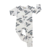 Load image into Gallery viewer, Amalfi Coast Beach Umbrella Black and White Zippered Romper