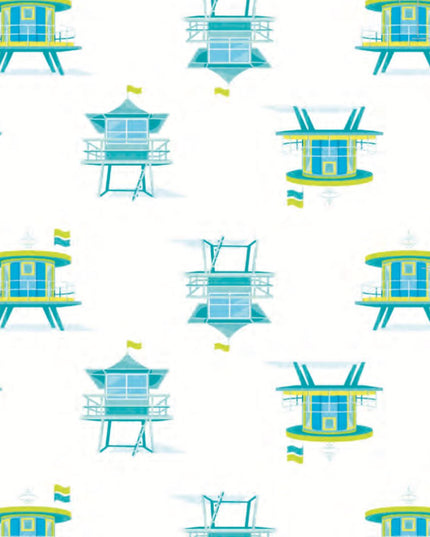 Miami Beach Watch Blue Zippered Romper