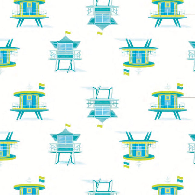 Miami Beach Watch Blue Zippered Romper