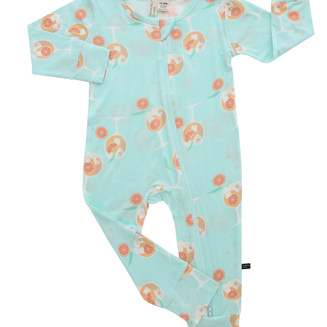 Amalfi Coast Seafoam Spritz Zippered Romper