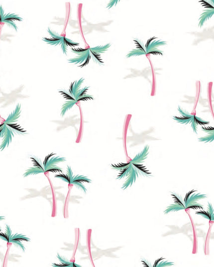 Miami Palm Tree White Two-Piece Set