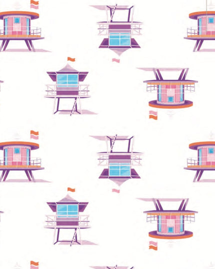 Miami Beach Watch Pink Zippered Romper