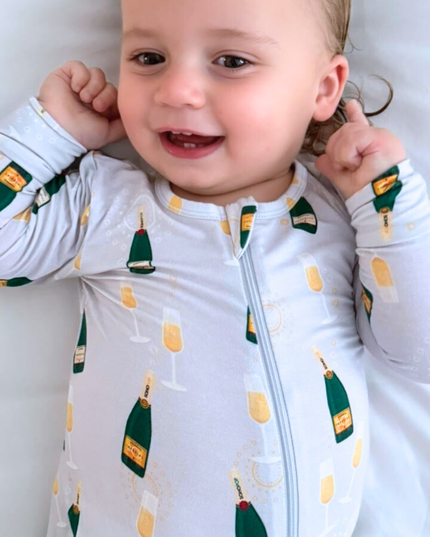 Paris Champagne Zippered Romper