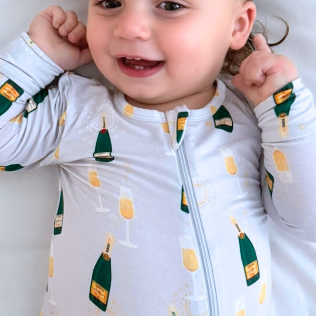 Paris Champagne Zippered Romper