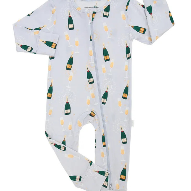 Paris Champagne Zippered Romper