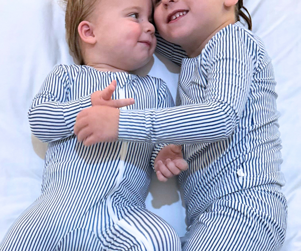 ベビーパジャマ house on the hill Pajamas (Navy Stripe) Bamboo Two-Piece Set in Cabana - Stripe - Navy Blue Stripe
