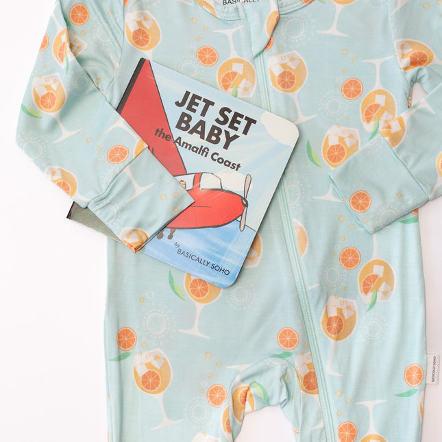 Amalfi Coast Seafoam Spritz Zippered Romper