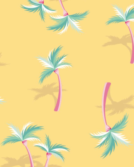Miami Palm Tree Yellow Zippered Romper