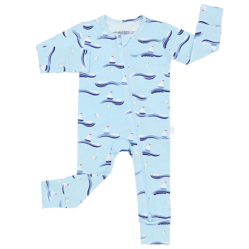 Cape Cod Sailboat Zippered Romper