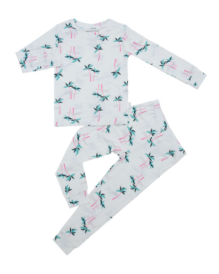 Miami Palm Tree White Two-Piece Set