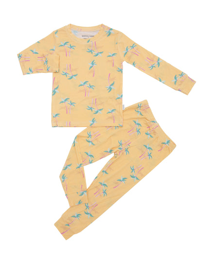Miami Palm Tree Yellow Two-Piece Set