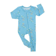 Load image into Gallery viewer, Zippered Romper in Palm - Blue
