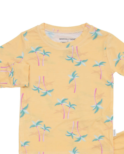 Miami Palm Tree Yellow Two-Piece Set