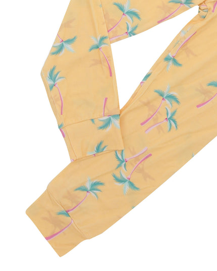 Miami Palm Tree Yellow Two-Piece Set