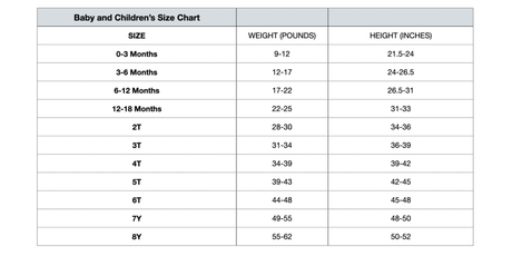 Size chart