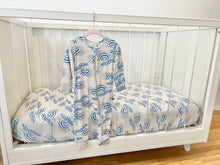 Load image into Gallery viewer, Crib Sheet in Beach Club Navy Gray
