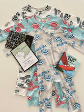 Load image into Gallery viewer, Zippered Romper in Beach Club Navy Gray
