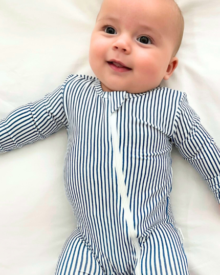 Miami Cabana Stripe Zippered Romper