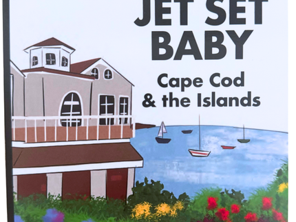 Book cover of 'Jet Set Baby: Cape Cod & the Islands' by Basically Soho with a coastal scene illustration.