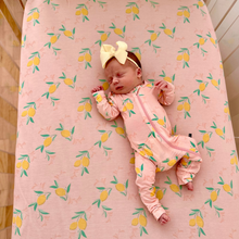 Load image into Gallery viewer, Crib Sheet in Citrus Blush
