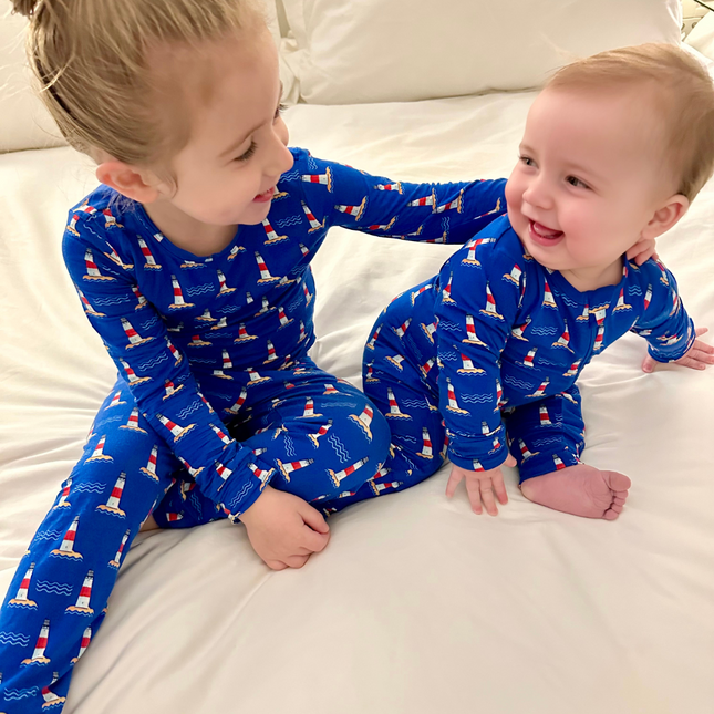 Hamptons Lighthouse Zippered Romper
