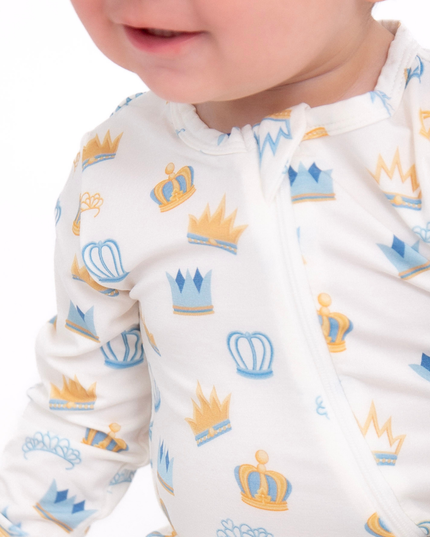 London Crown Zippered Romper