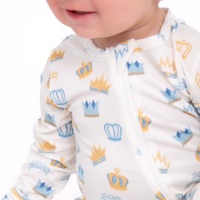 London Crown Zippered Romper