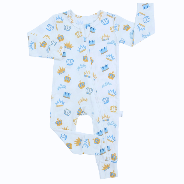 London Crown Zippered Romper