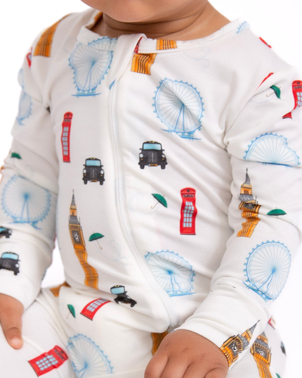 London Sights Zippered Romper