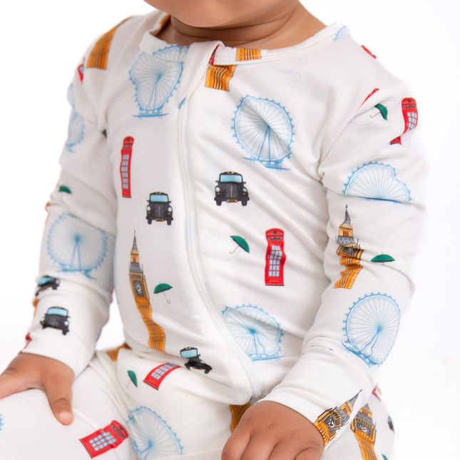 London Sights Zippered Romper
