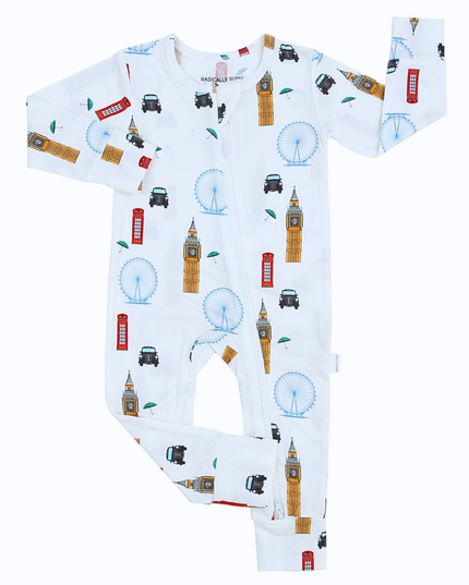 London Sights Zippered Romper