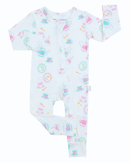 London Tea Zippered Romper