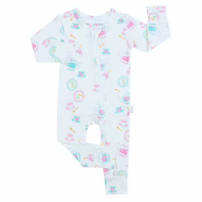London Tea Zippered Romper