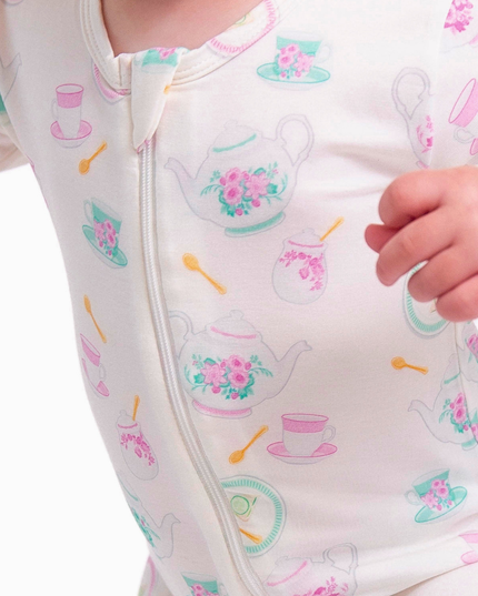 London Tea Zippered Romper