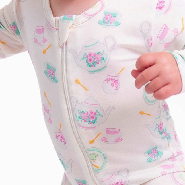 London Tea Zippered Romper