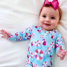 Load image into Gallery viewer, Hamptons Pool Party Pink Zippered Romper
