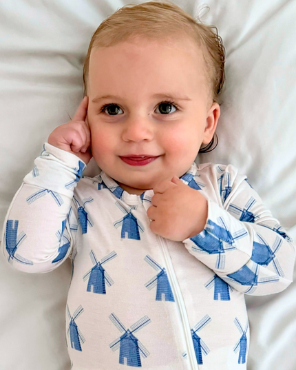 baby wearing basically soho windmill romper