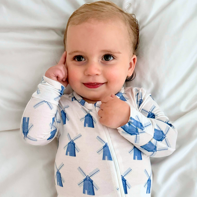 baby wearing basically soho windmill romper