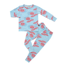 Load image into Gallery viewer, Two-Piece Set in Beach Club Coral Surf Blue
